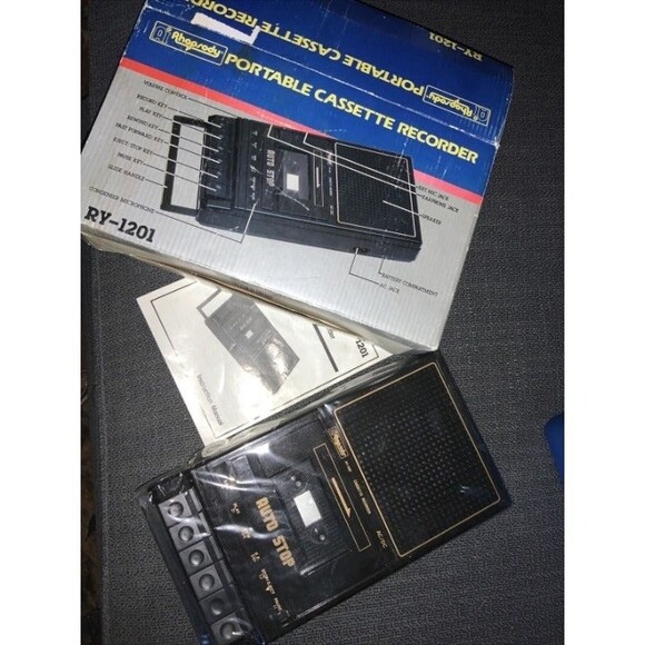 New Old Stock Alaron Rhapsody Vtg RY-1201 Portable Slimline Cassette Recrdrer - Picture 2 of 6